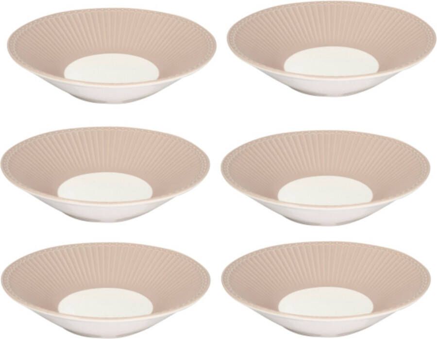 GreenGate 6x Pastabord Alice creamy fudge Ø23cm Set van 6 Stuks