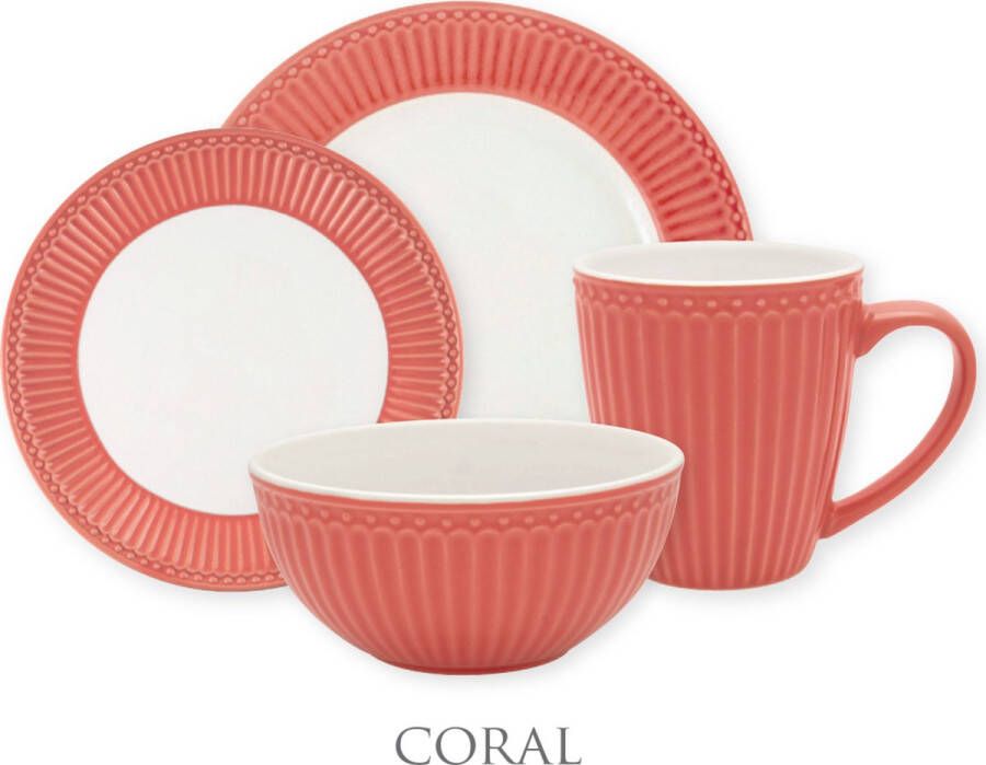 Greengate Alice Coral Serviesset 4-delig 1 persoons