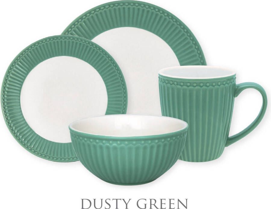 Greengate Alice Dusty Green Serviesset 4-delig 1 persoons