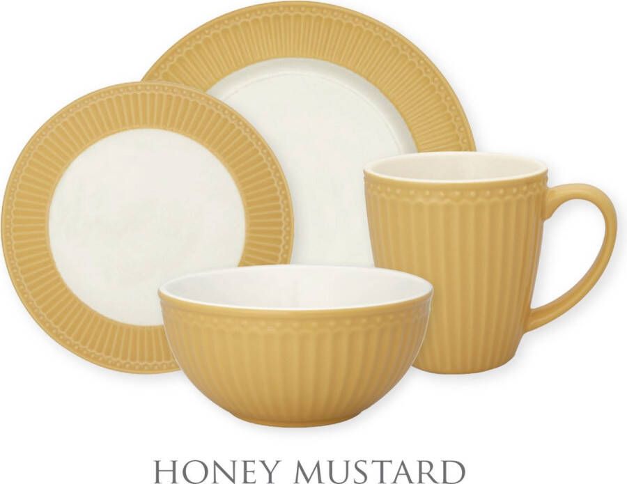 Greengate Alice Honey Mustard Serviesset 4-delig 1 persoons