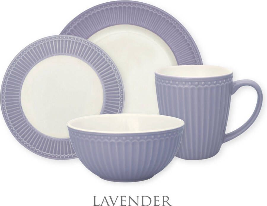 Greengate Alice Lavender Paars Serviesset 4-delig 1 persoons