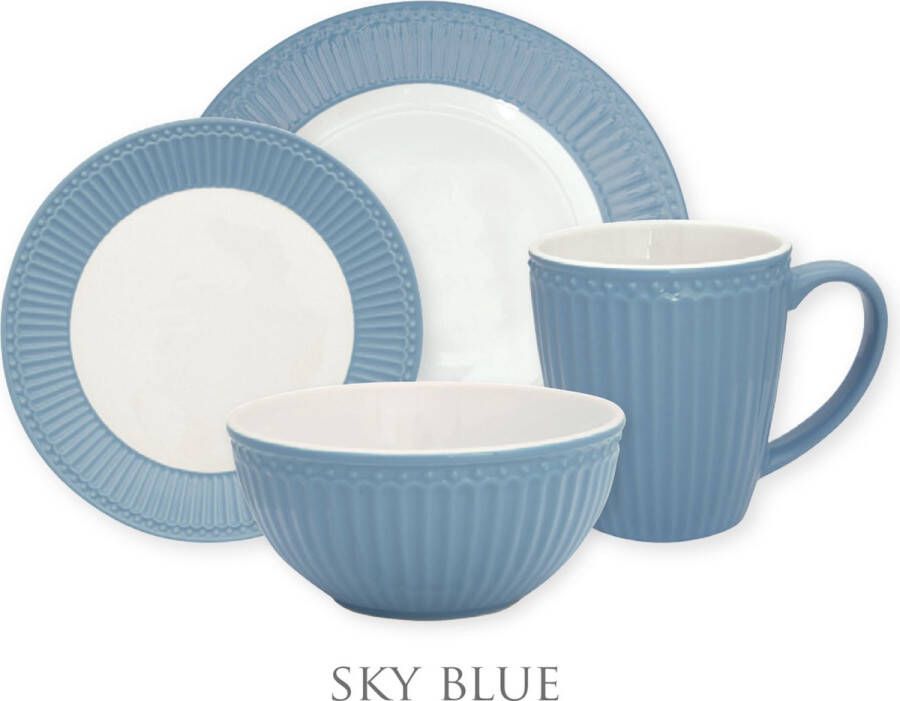 Greengate Alice Sky Blue Serviesset 4-delig 1 persoons