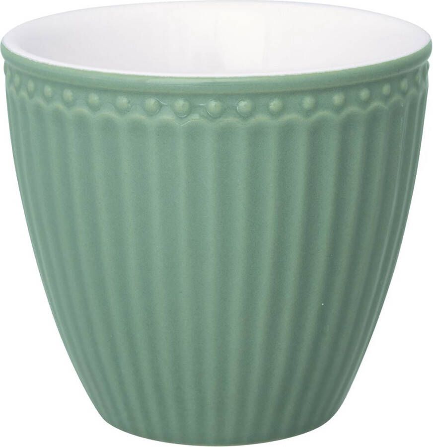 GreenGate Beker (latte cup) Alice dusty green 300 ml Ø 10 cm