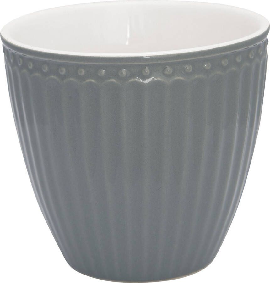 GreenGate beker (latte cup) Alice Nordic stone grijs 300 ml Ø 10 cm