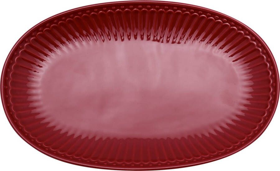 Greengate Biscuit Bord (Serveerbord) Alice Claret red (23.5 x 14.5 cm)