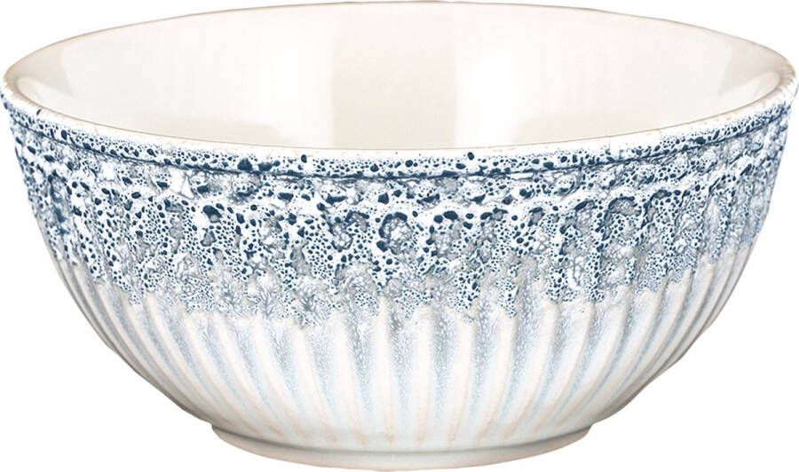 GreenGate Ontbijtschaaltje Alice Ripple Blue Ø 14 cm 500 ml