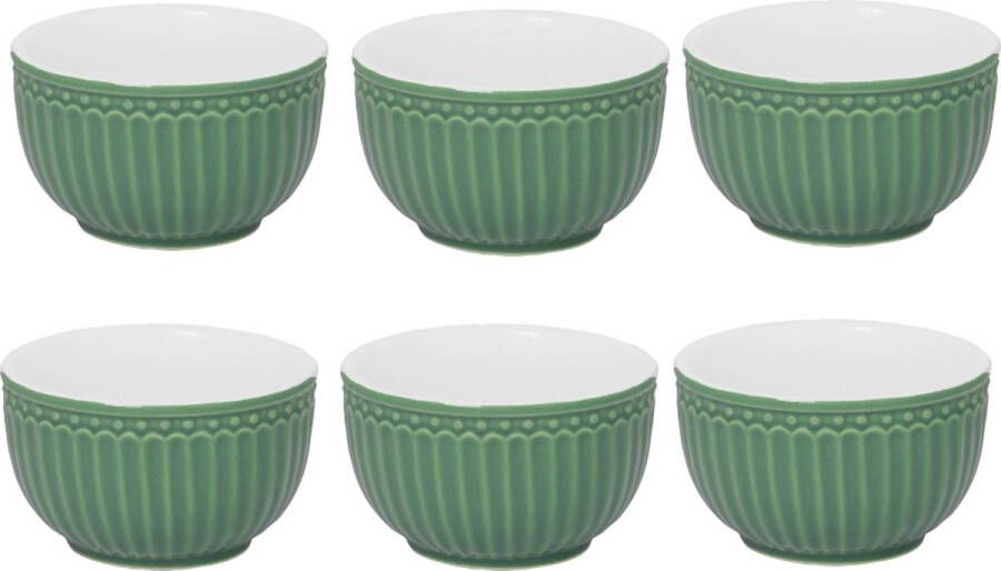 GreenGate Schaaltjes set 6x Mini schaaltje (dipschaaltje) Alice Dusty Groen 150 ml