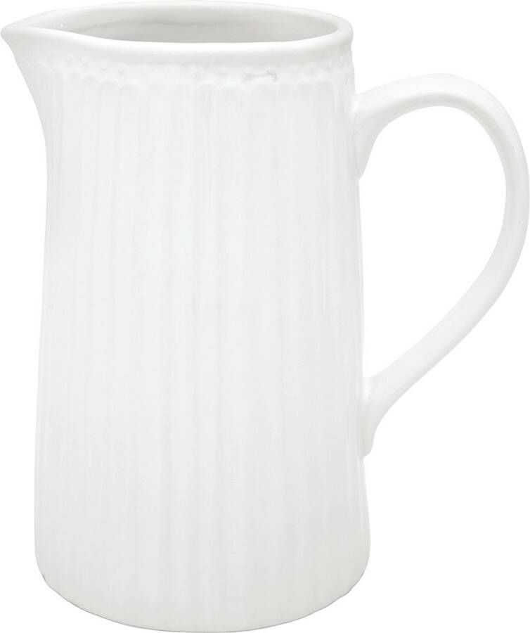 GreenGate Schenkkan Waterkan Alice wit (1 liter) H 17.6 cm