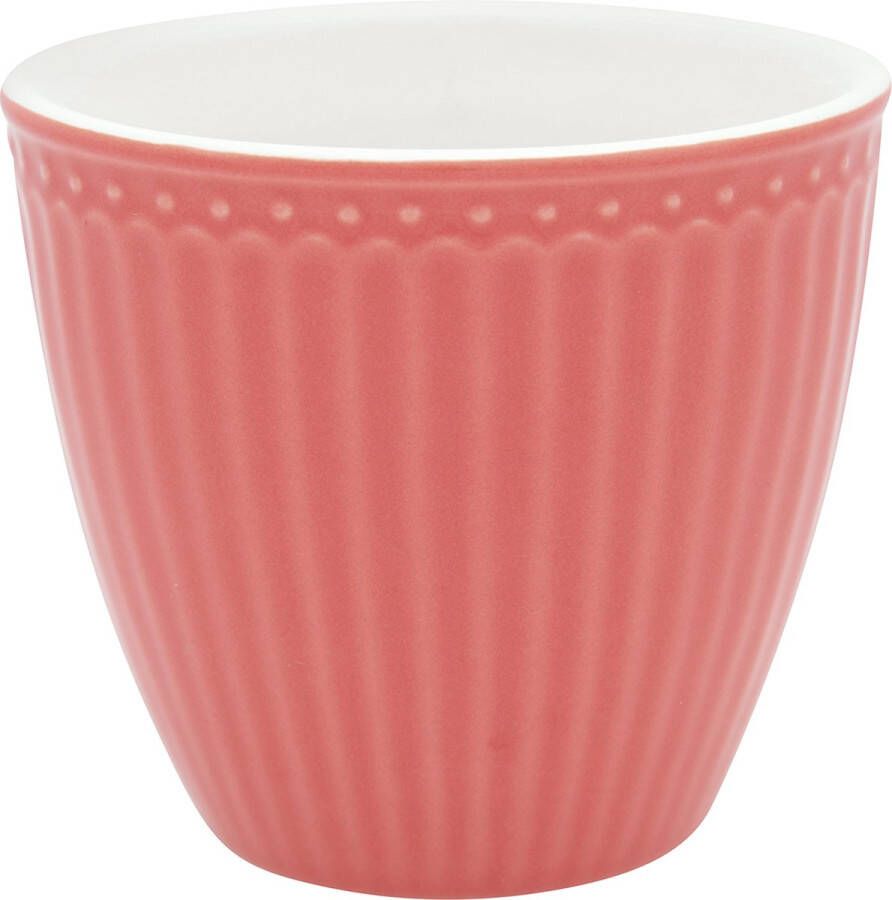 GreenGate Set van 6x Stuks Beker (latte cup) Alice Coral 300 ml Ø 10 cm Koraal servies
