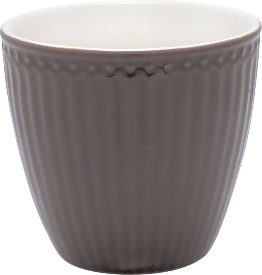 Greengate Set van 6x Stuks Beker (latte cup) Alice donker Chocolade 300ml Ø 10cm