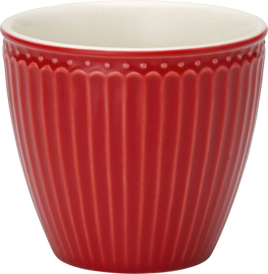 GreenGate Set van 6x Stuks Beker (latte cup) Alice rood 300 ml Ø 10 cm