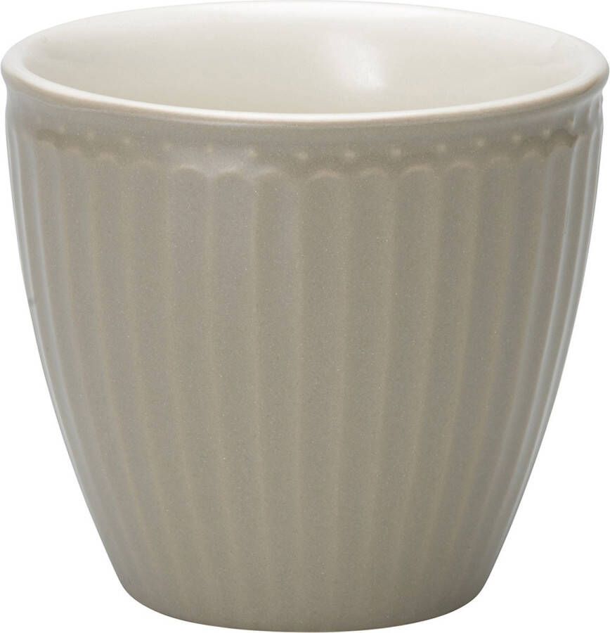 GreenGate Set van 6x Stuks Beker (latte cup) Alice warm grijs 300 ml Ø 10 cm