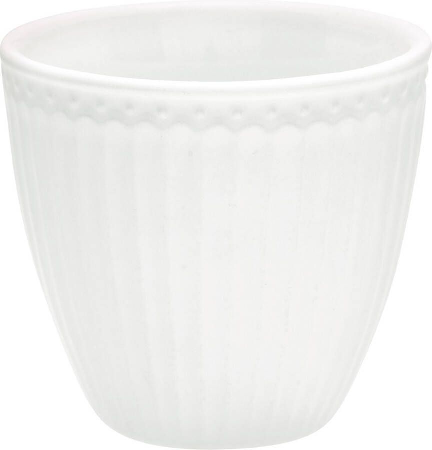 GreenGate Set van 6x Stuks Beker (latte cup) Alice wit 300 ml Ø 10 cm