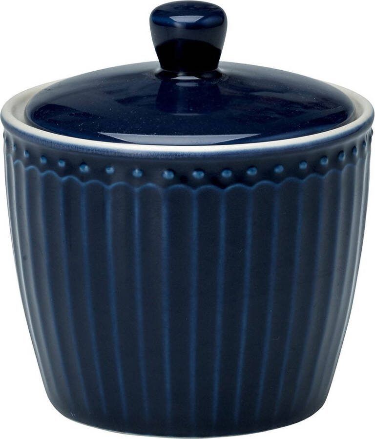 GreenGate Suikerpot met deksel Alice donkerblauw 120ml Ø 8.5 cm