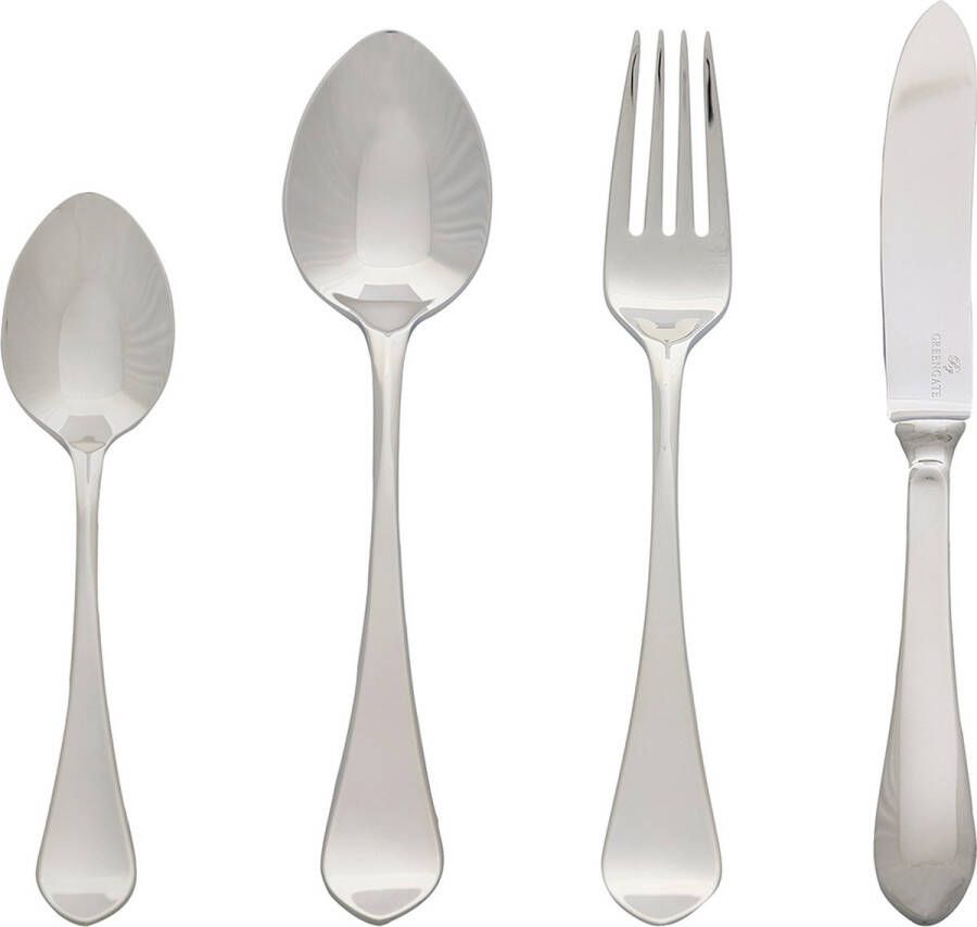 GreenGate Zilver bestekset Curved Diner (Set van 4 stuks)