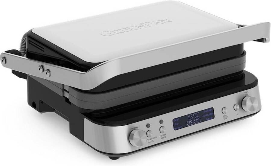 GreenPan Bistro Tosti apparaat Contact Grill openklapbaar omdraaibare platen PFAS-vrij