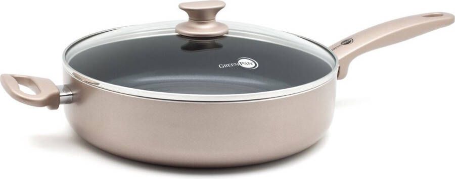 GreenPan Cambridge Inductie Hapjespan met Deksel Ø 28 cm PFAS-vrij Brons