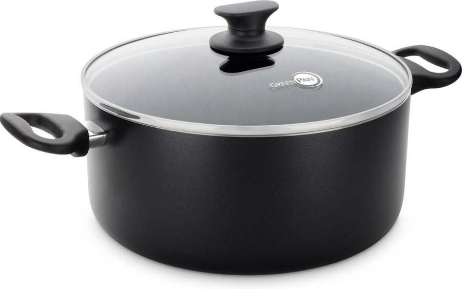 GreenPan Cambridge kookpan met deksel 24cm zwart inductie PFAS-vrij