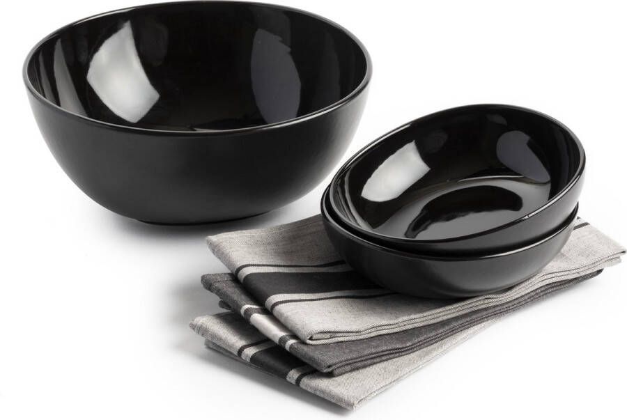 Greenpan Chop & Grill Serveerschalen Set 3 Theedoeken & Keramieken Schaaltjes