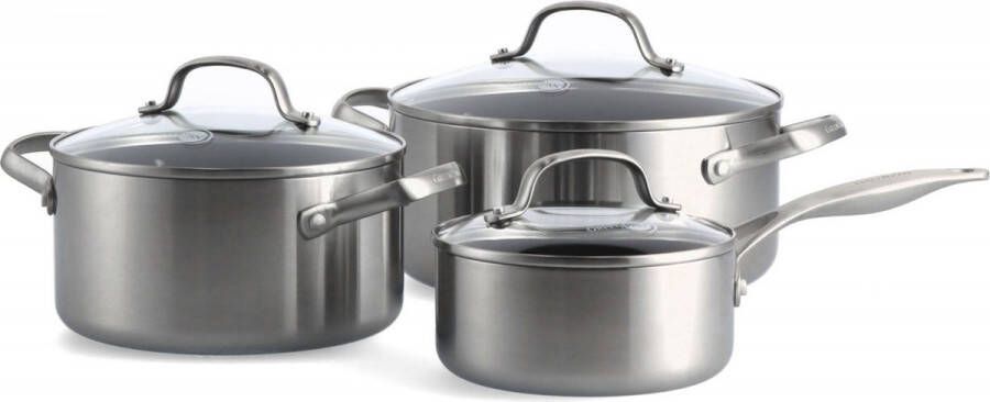 Greenpan Pannenset Geneva RVS 3 delige set