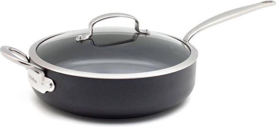 Greenpan Hapjespan met deksel Barcelona Black ø 28 cm 4.2 liter keramische anti-aanbaklaag