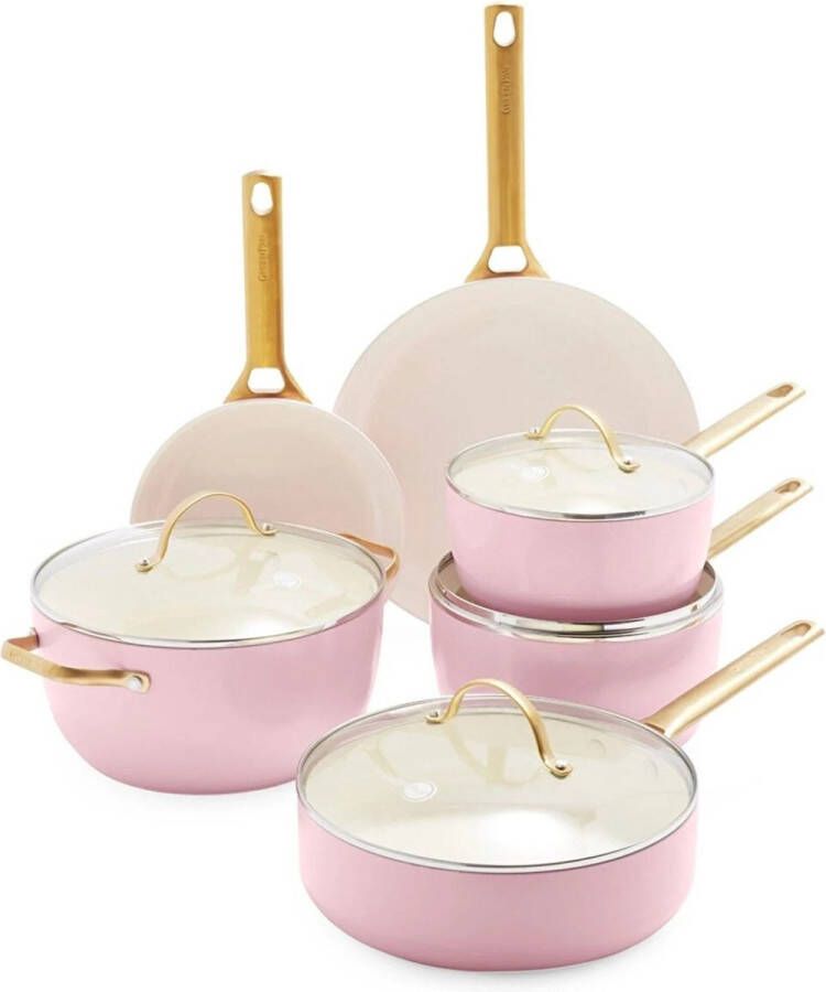 GreenPan Padova Blush Pink 10-delige set pottenset