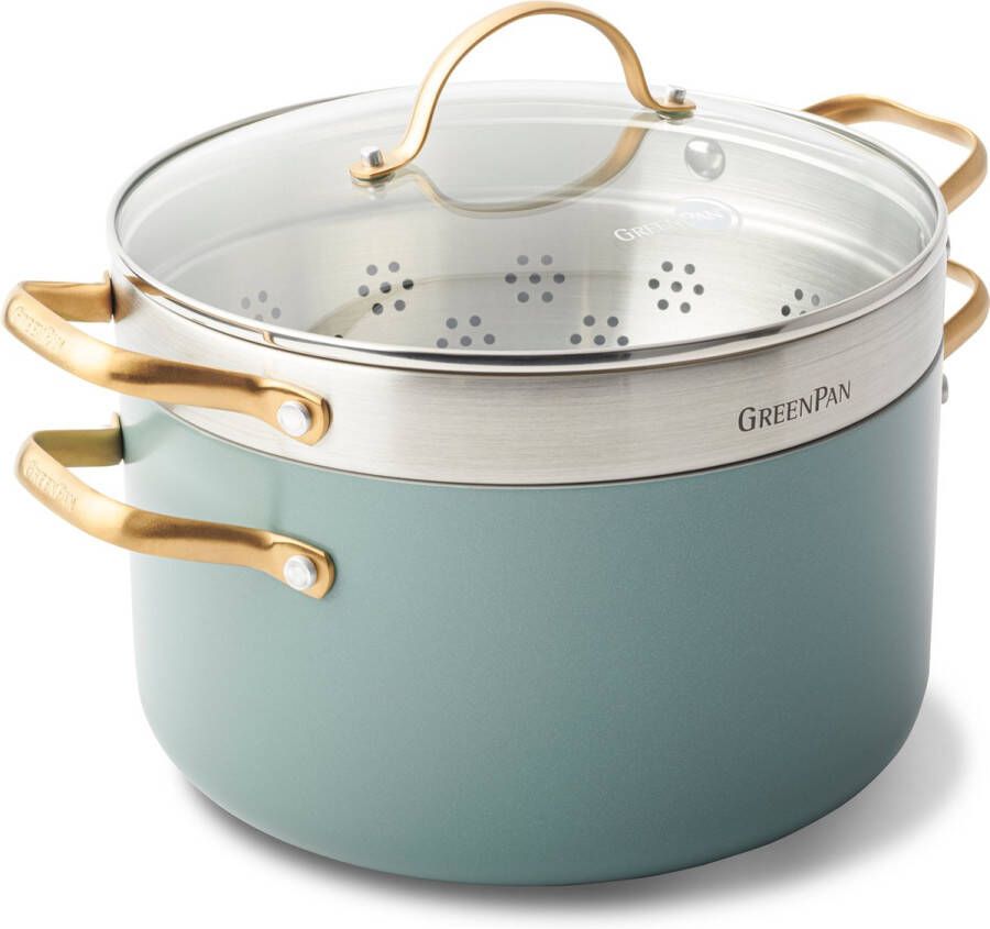 GreenPan Padova Skyblue 3-delige stoomset 24cm 5.7l PFAS-vrij