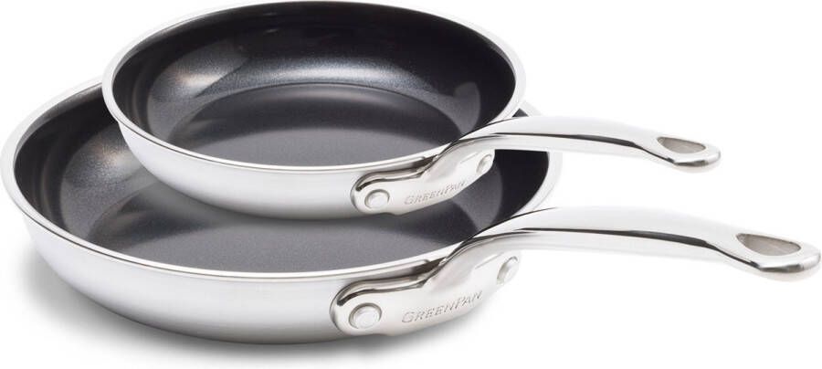 GreenPan Première koekenpannenset 20cm & 28cm Tri-ply PFAS-vrij