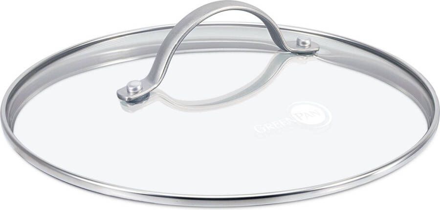 GreenPan universele glazen deksel 24cm transparant verhard glas RVS