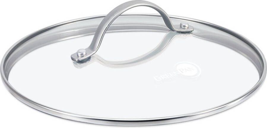 GreenPan universele glazen deksel 28cm transparant verhard glas RVS