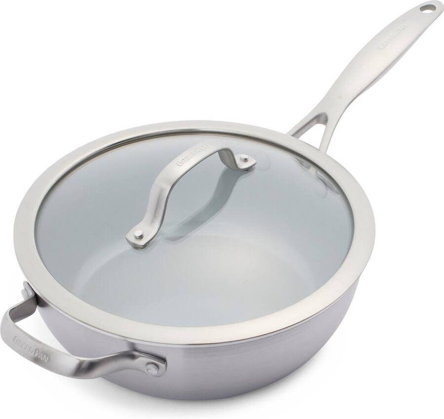GreenPan Venice Pro Evershine Chef's Pan 24cm 3.40l met deksel -PFAS-vrij