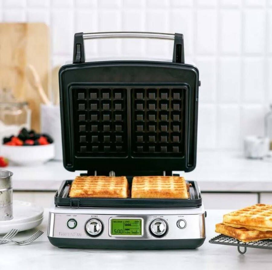 Greenpan Wafelijzer Blue Haze inclusief 2 sets wafelplaten Keramische anti-baklaag