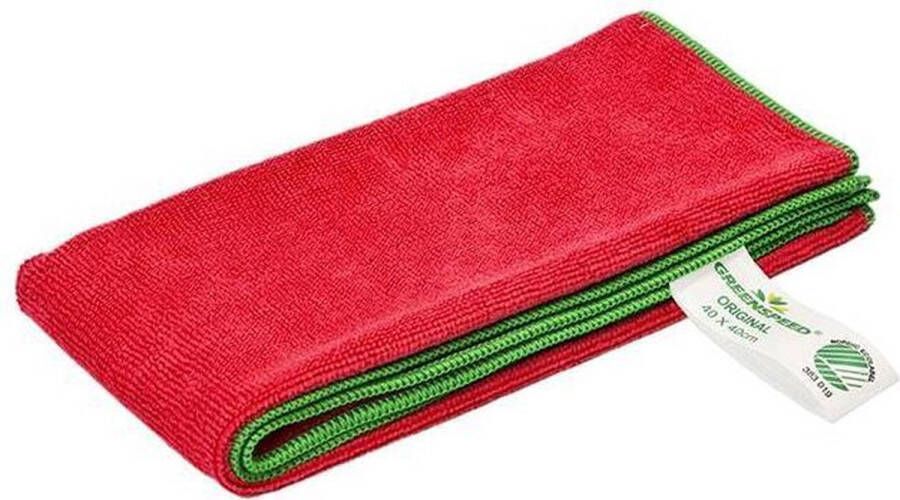 Huismerk Greenspeed Microvezeldoek 40x40cm Rood per stuk