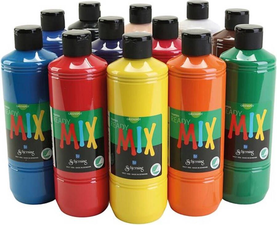 Greensport Plakkaatverf Milieuvriendelijk Diverse Kleuren Matt Greenspot 12x500 ml