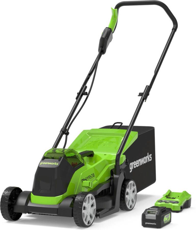 Greenworks 2516107UB grasmaaier Duwgrasmaaier Batterij Accu Zwart Groen