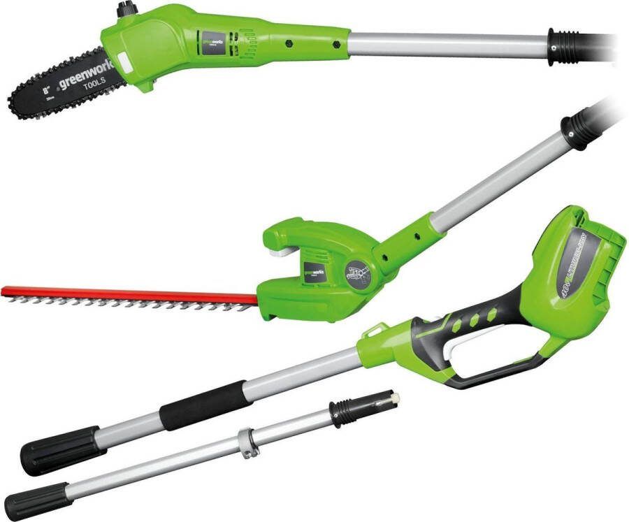 Greenworks G40PSH 40V Li-Ion accu takkenzaag telescoop-heggenschaar body 510mm