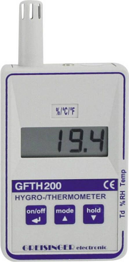 Greisinger GFTH 200 Luchtvochtigheidsmeter (hygrometer) 0 % Hrel 100 % Hrel Dauwpunt schimmel waarschuwingsweergave