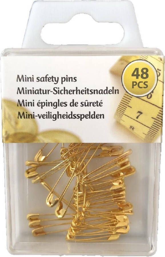 Grevice.nl Mini veiligheidsspelden goud 48 stuks 20 MM