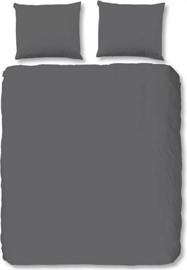 HIP Collection Uni Satin dekbedovertrek 2-persoons (200x200 220 cm + 2 slopen) Katoen satijn Grey