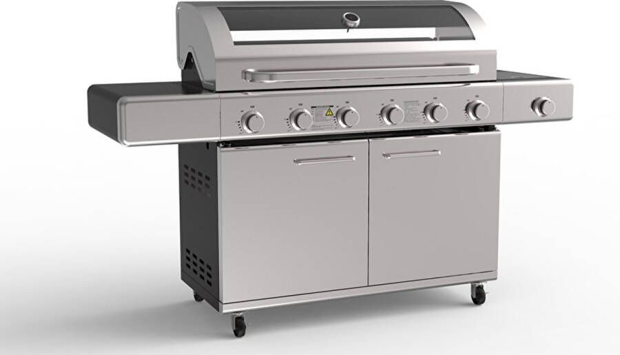 GrillluxePrime GrilluxePrime gasbarbecue 6 branders met gietijzeren kookplaat