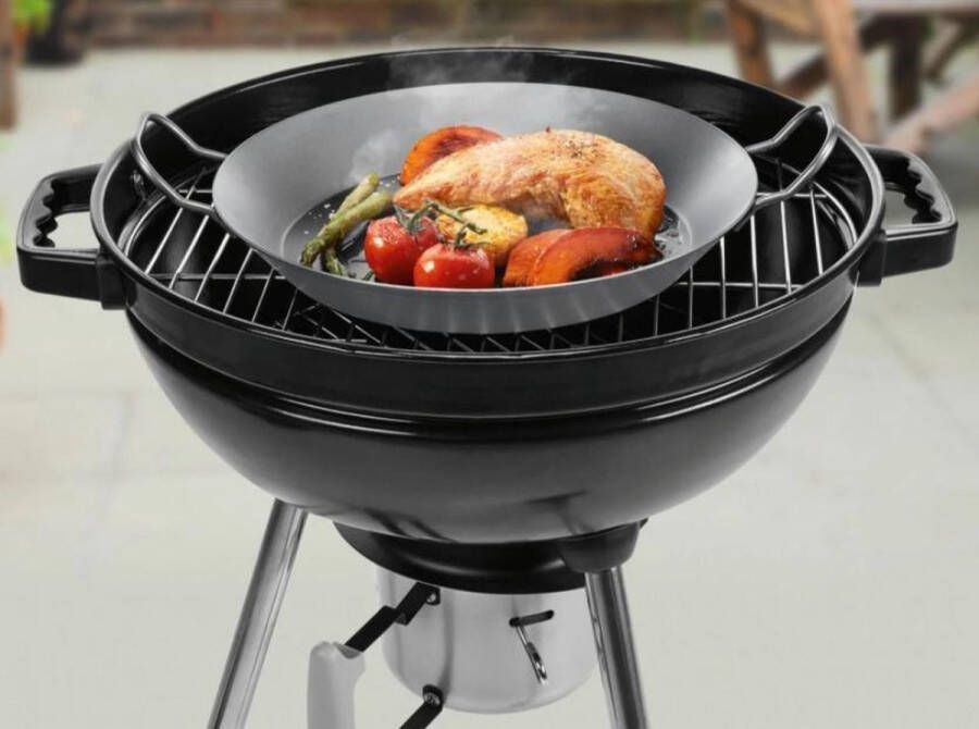 Grillmeister IJzeren grillpan 32cm Ijzeren pan bbq pan Barbeque pan grillpan barbecuepan