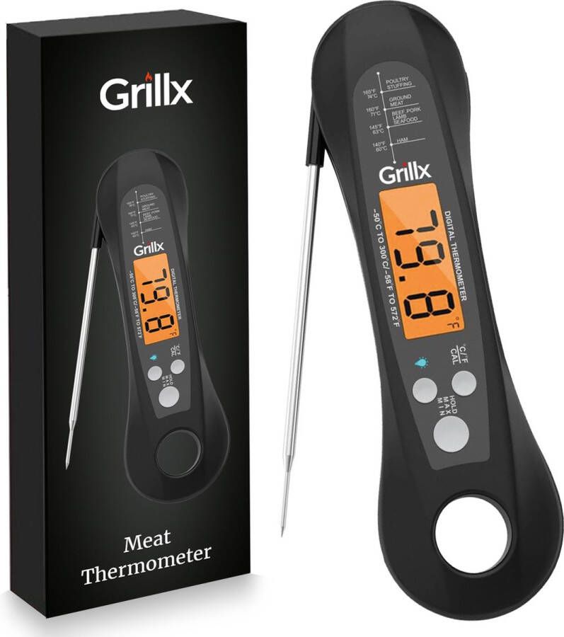 GrillX Vleesthermometer BBQ Thermometer Digitaal Keukenthermometer Draadloos Kernthermometer Voedselthermometer Kamado