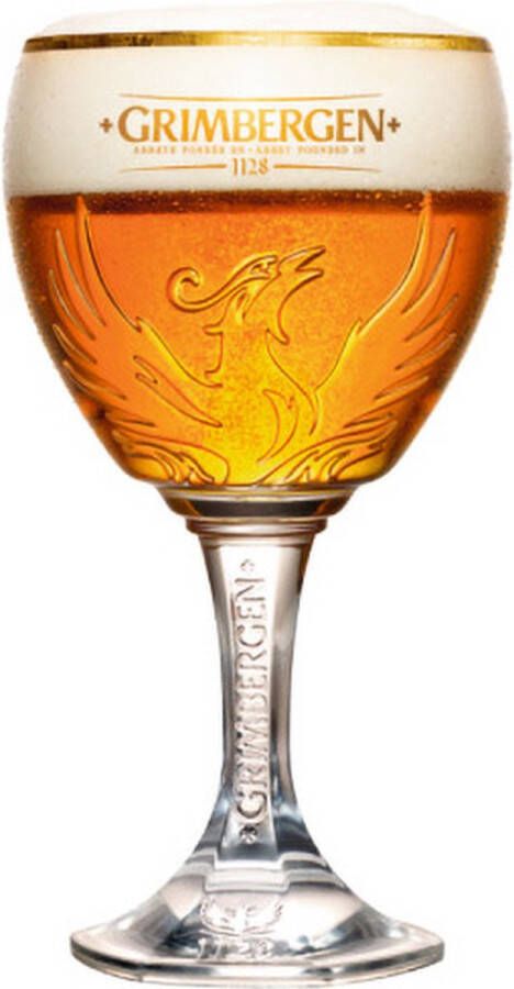 Grimbergen Bierglas op Voet 33cl Bier Glas 0 33 l Bolle Vorm 330 ml