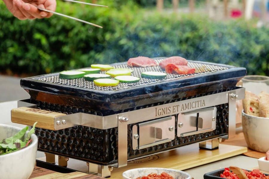 GRLLR Houtskoolbarbecue Shichirin Osaka Zwart Tafel BBQ