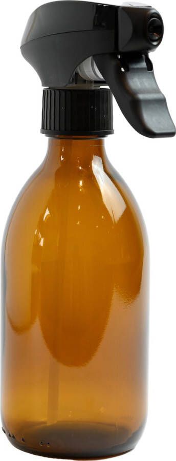 Groeikruid plantenspuit | 300 ml amber glas | met zwarte spraykop | plantensproeier binnen | Waterverstuiver | Verstuiver