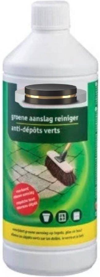 Groene aanslag verwijderaar Zéér effectieve aanslag verwijderaar Groene aanslagreiniger Verwijdert groene aanslag op tegels glas en hout. Groene aanslagverwijderaar Groene aanslag verdwijderaar Tegelreinigers