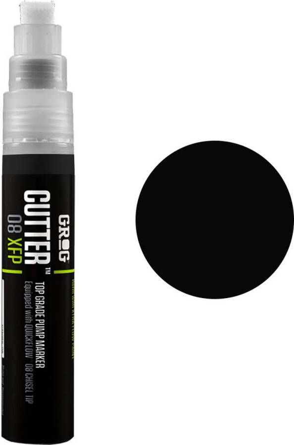 Grog Cutter 08 XFP Verfstift Beitelpunt van 8 mm hooggepigmenteerde verf op alcoholbasis Death Black