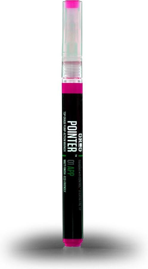 Grog Pointer 01 APP Verfstift Acrylverf op waterbasis Extra fijne punt van 1mm Jellyfish Fuchsia