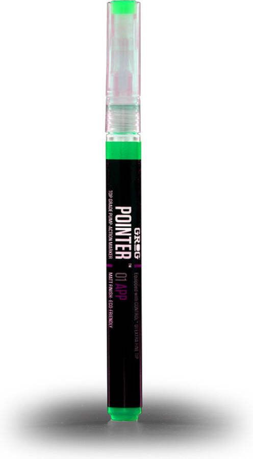 Grog Pointer 01 APP Verfstift Acrylverf op waterbasis Extra fijne punt van 1mm Crocodile Green