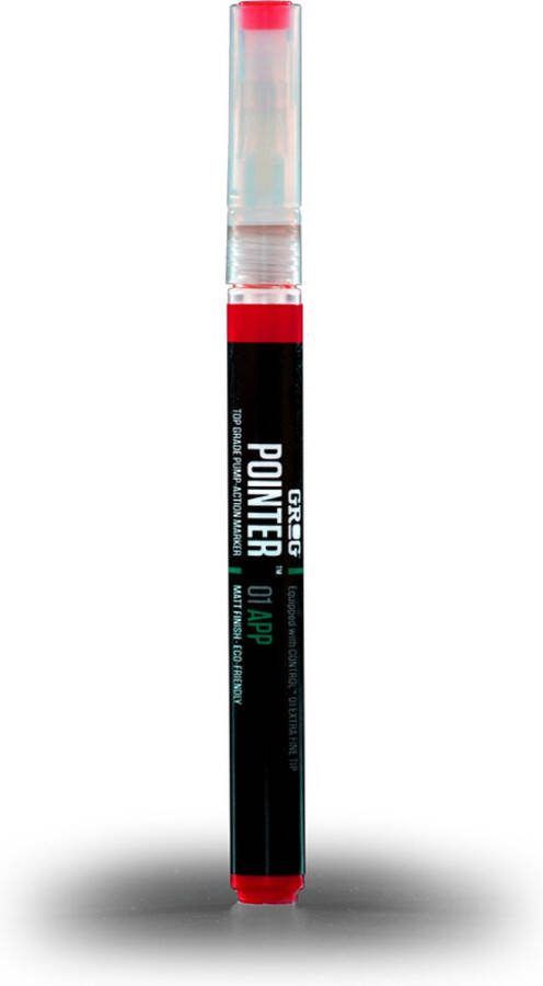 Grog Pointer 01 APP Verfstift Acrylverf op waterbasis Extra fijne punt van 1mm Ferrari Red